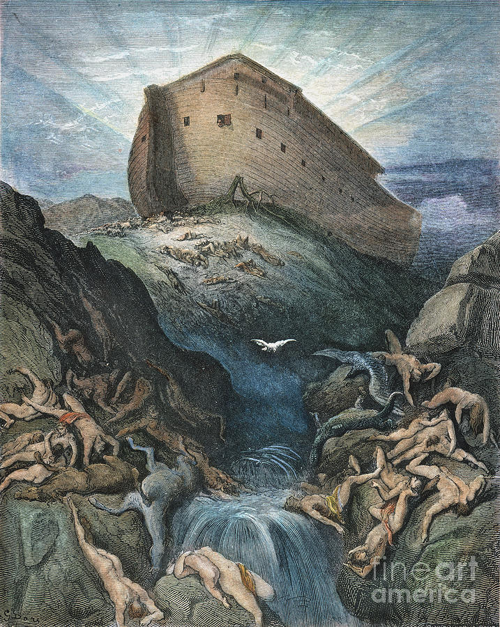 Noahs Ark #1 Drawing by Gustave Dore