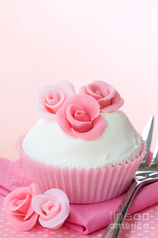 Cake Photograph - Rose cupcake #6 by Ruth Black