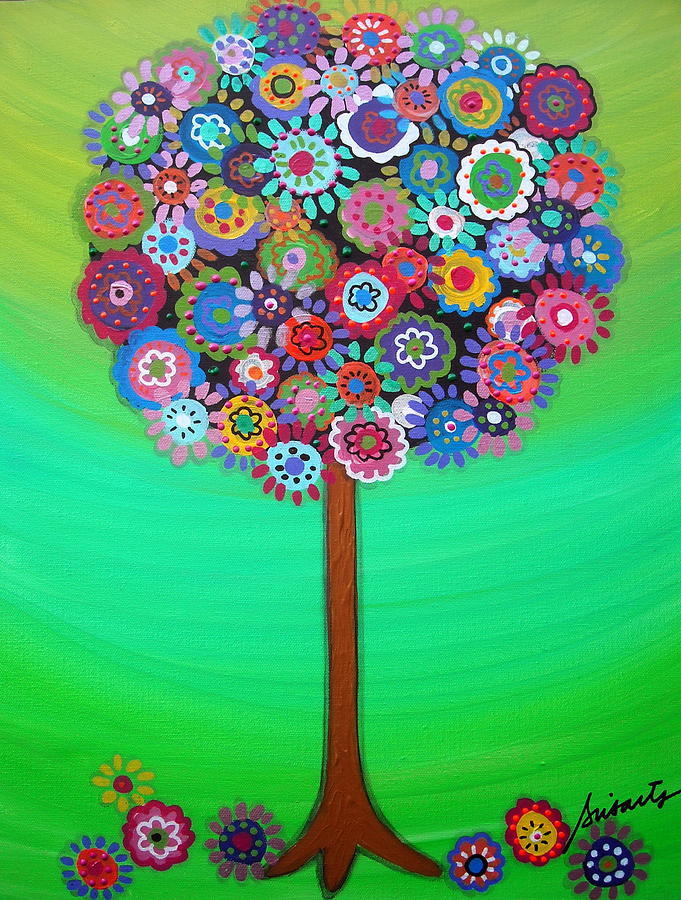 Flower Painting - Tree Of Life #66 by Pristine Cartera Turkus