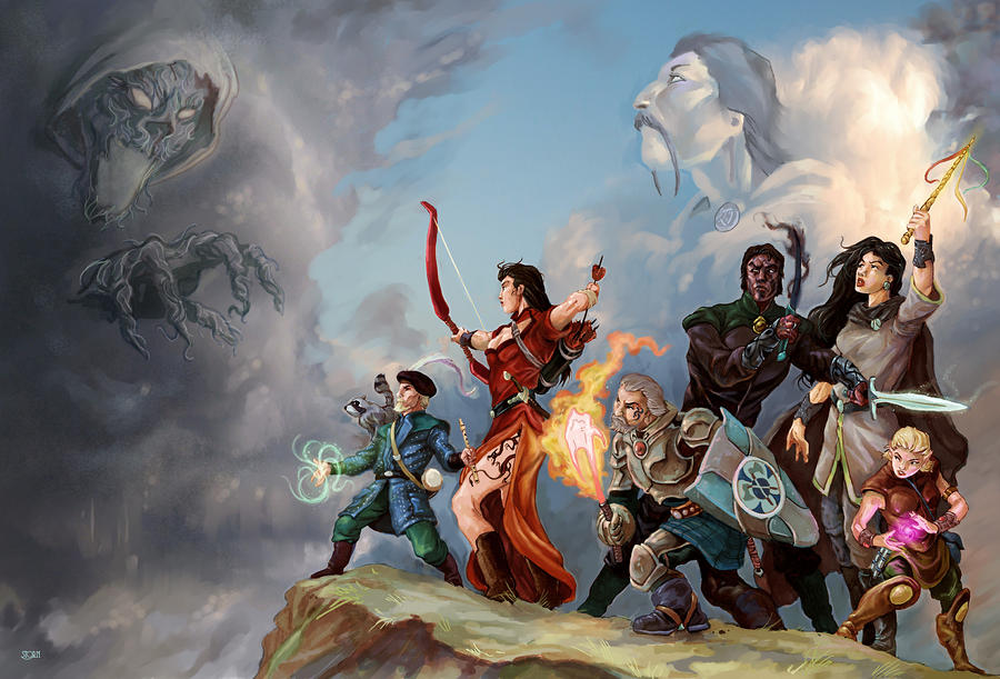 Fantasy Digital Art - 7 Adventurers by Storn Cook