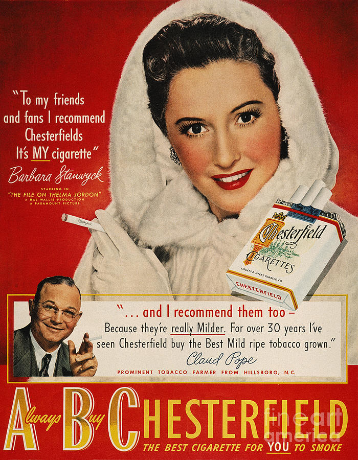 Chesterfield Cigarette Ad Photograph By Granger