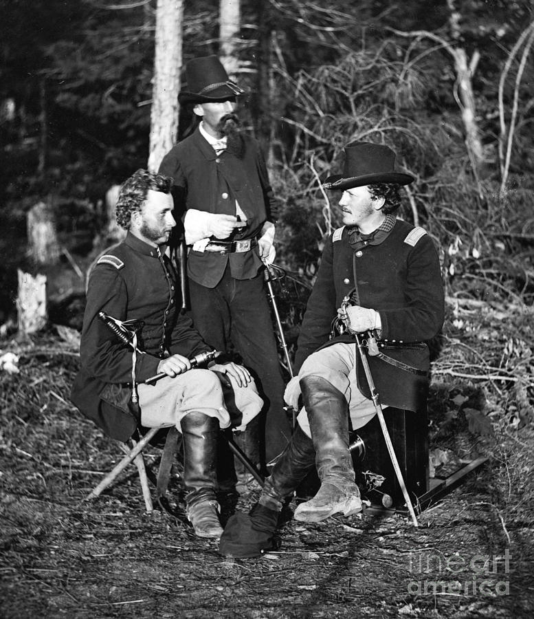 Civil War Union Officers Photograph by Granger