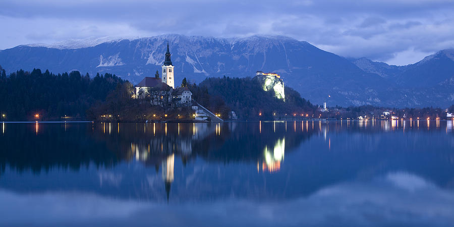 Dusk over Lake Bled #7 Photograph by Ian Middleton