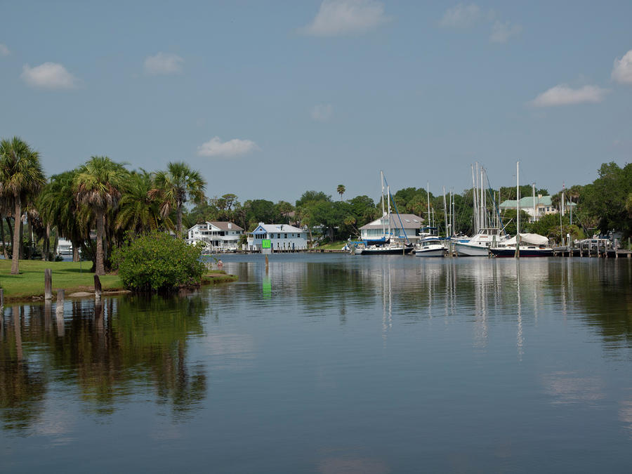 Eau Gallie River In Florida by Allan Hughes