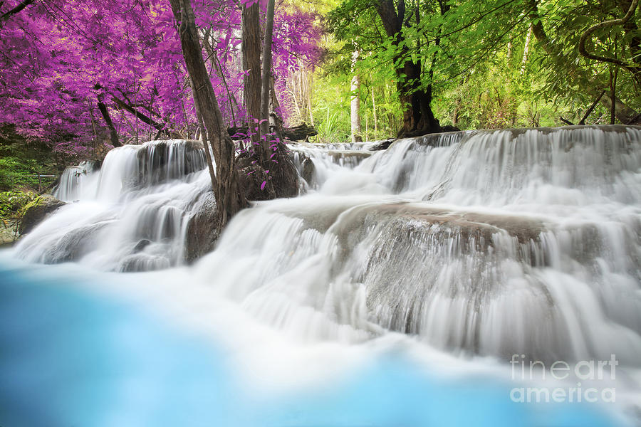 Fantasy Photograph - Erawan Waterfall #7 by Anek Suwannaphoom