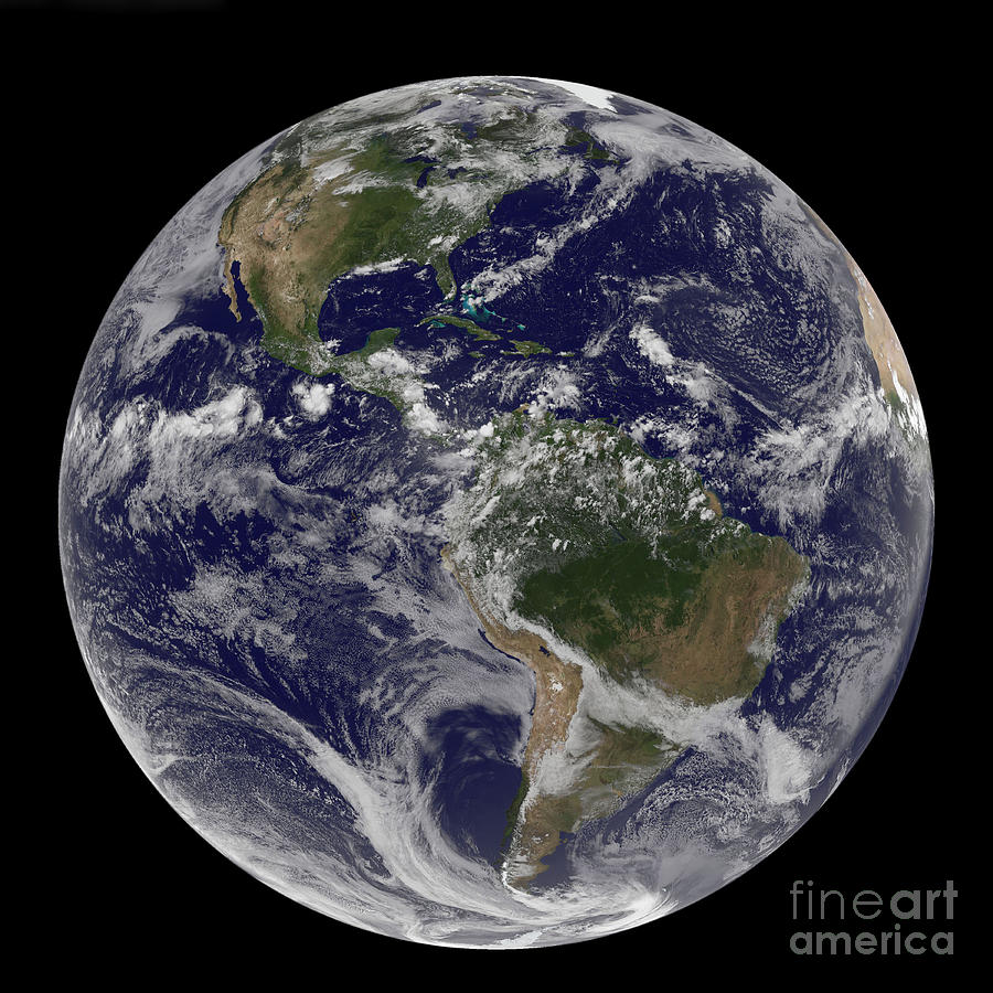 Space Photograph - Full Earth Showing North America #7 by Stocktrek Images