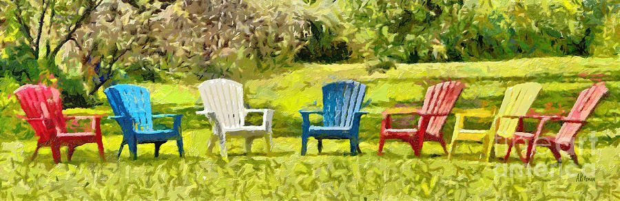 7 Garden Chairs  Painting by Anne Kitzman