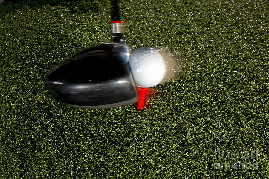 Golf Club Hitting Ball #7  by Ted Kinsman