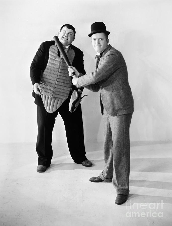 Baseball Photograph - Laurel And Hardy #5 by Granger