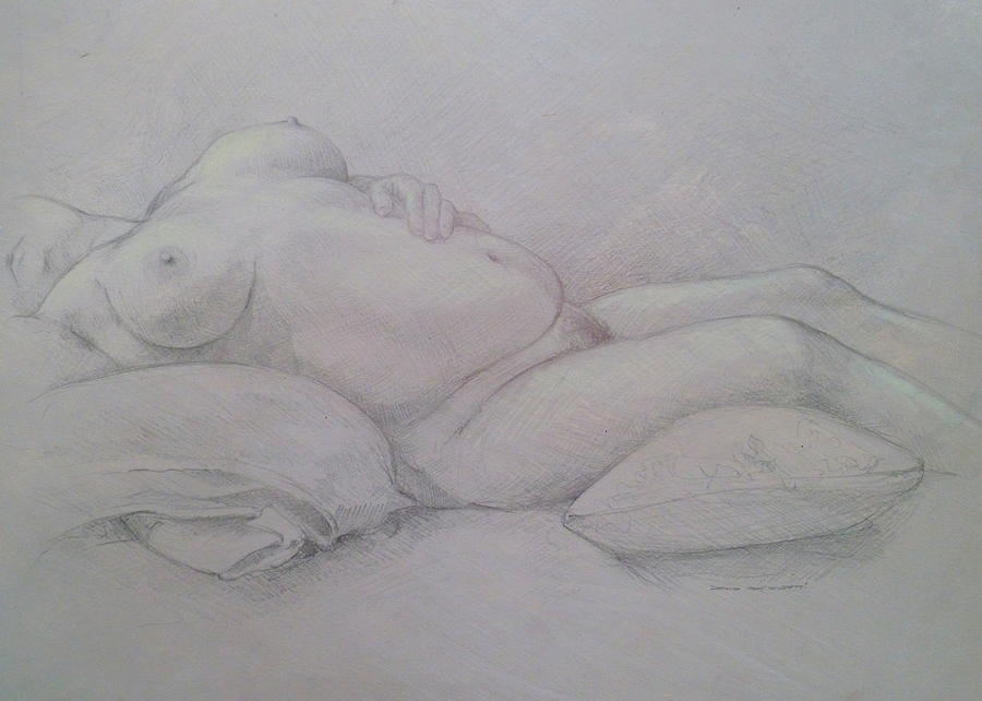 Nude Drawing - Life Drawing #7 by David Alfonsetti