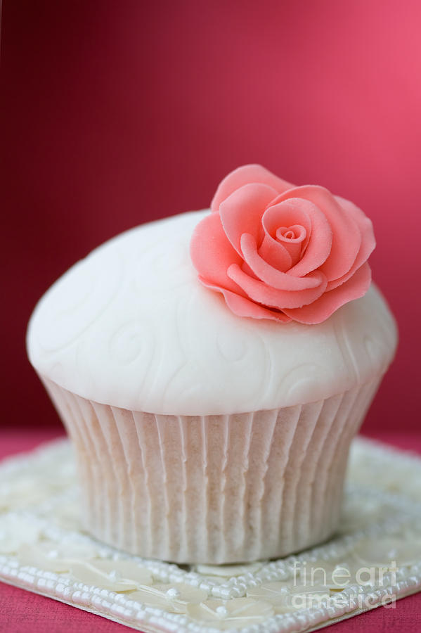 Cake Photograph - Rose cupcake #7 by Ruth Black