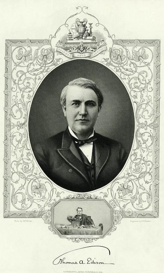 Portrait Photograph - Thomas Edison, Us Inventor #7 by Humanities & Social Sciences Librarynew York Public Library