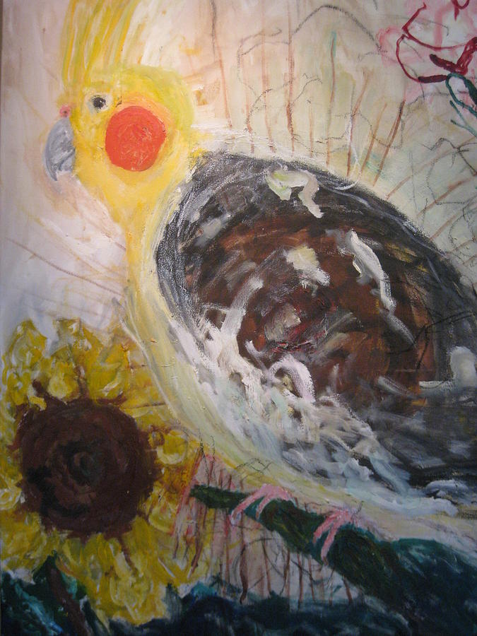 Bird Painting - Untitled #7 by Iris Gill