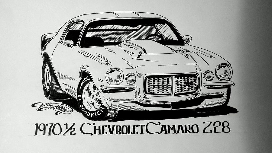 70 Camaro Z28 Drawing By Jim Porterfield Fine Art America
