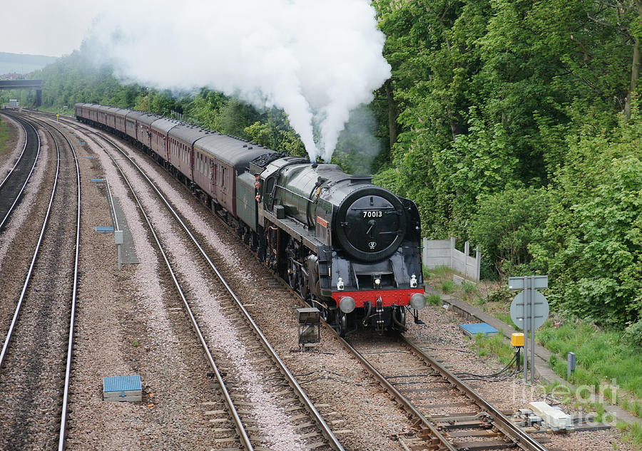 70013 Oliver Cromwell approaching Chesterfield Photograph by David Birchall