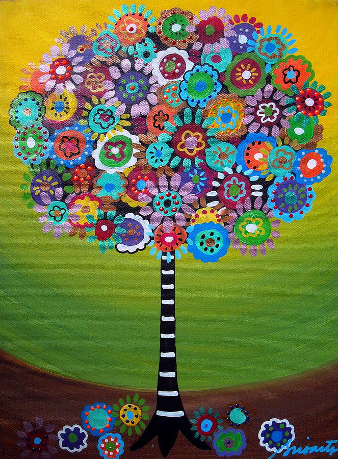 Flower Painting - Tree Of Life #75 by Pristine Cartera Turkus