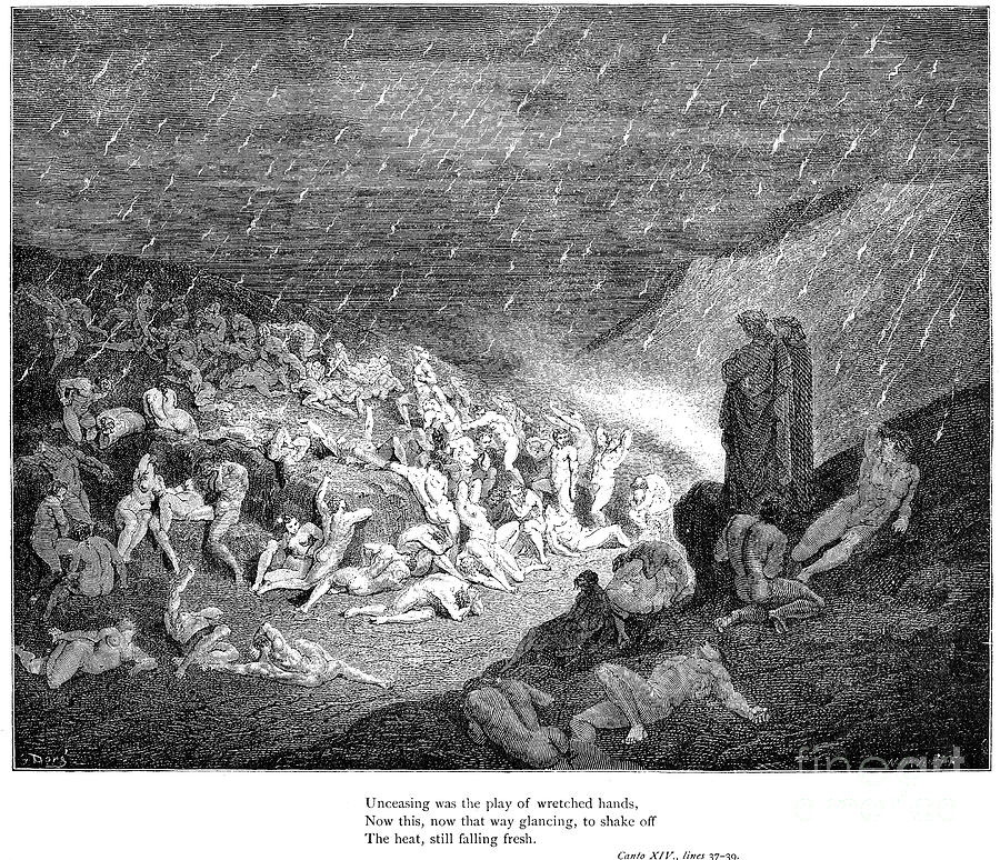 Dantes Inferno Drawing by Gustave Dore