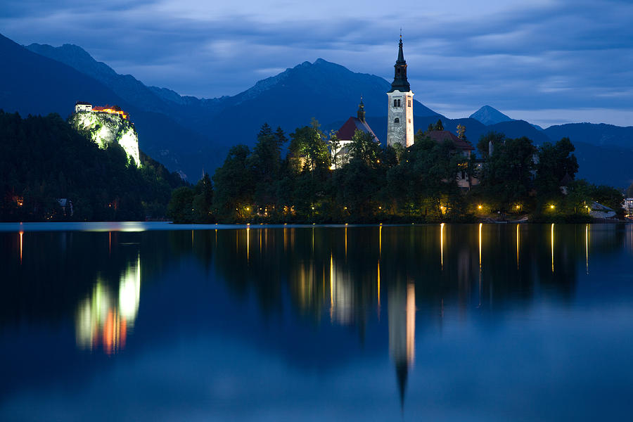 Dusk over Lake Bled #8 Photograph by Ian Middleton