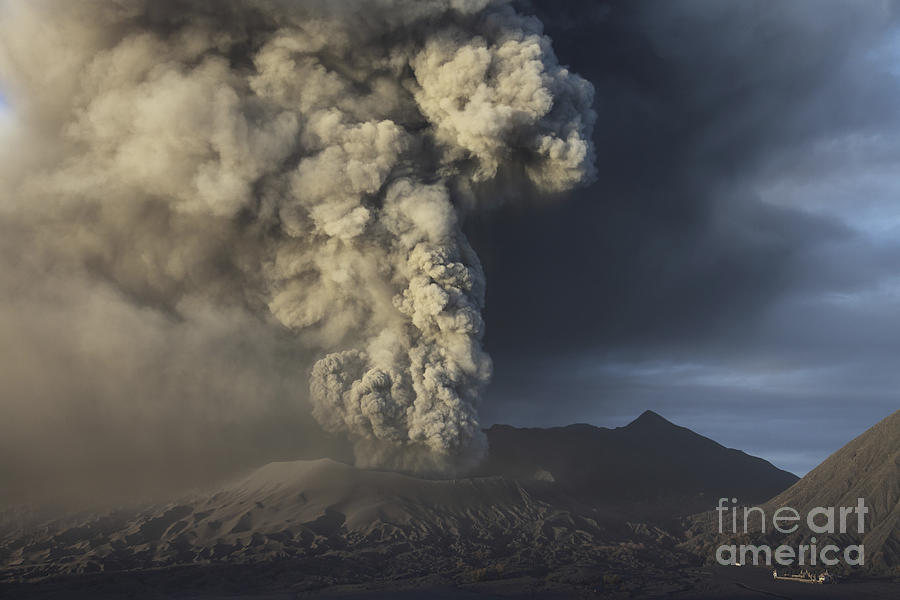 Nature Photograph - Eruption Of Ash Cloud From Mount Bromo #8 by Richard Roscoe