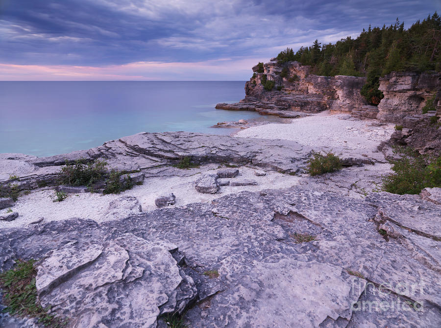 Sunset Photograph - Georgian Bay Cliffs at Sunset #8 by Maxim Images Exquisite Prints