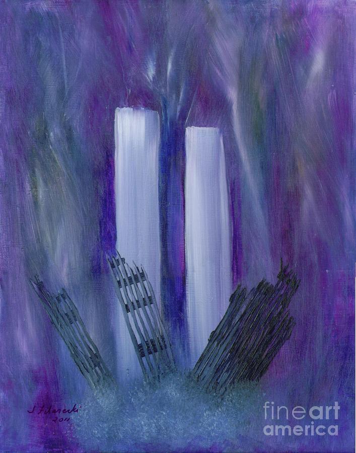 Abstract Painting - 9-11 Remembering by Judy Filarecki