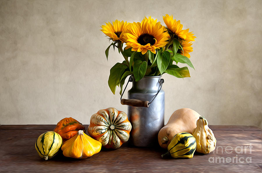 Pumpkin Painting - Autumn #9 by Nailia Schwarz
