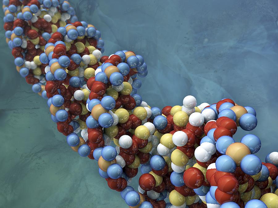 Dna Molecule, Artwork #9 Digital Art by Andrzej Wojcicki
