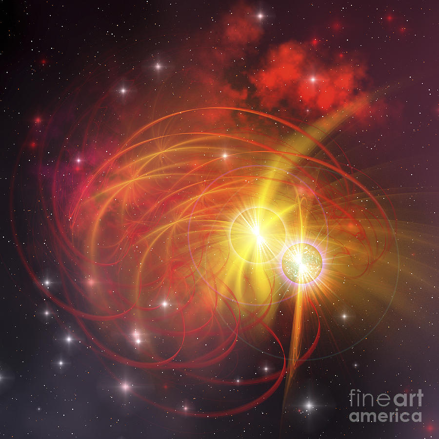 A Binary Star System Digital Art by Corey Ford