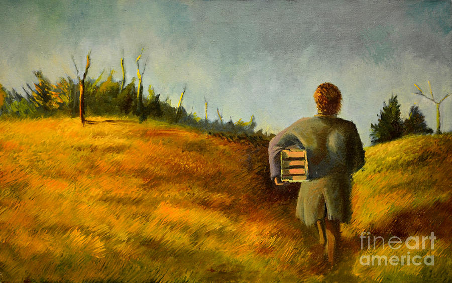 A Box and Figure Painting by Christopher Shellhammer