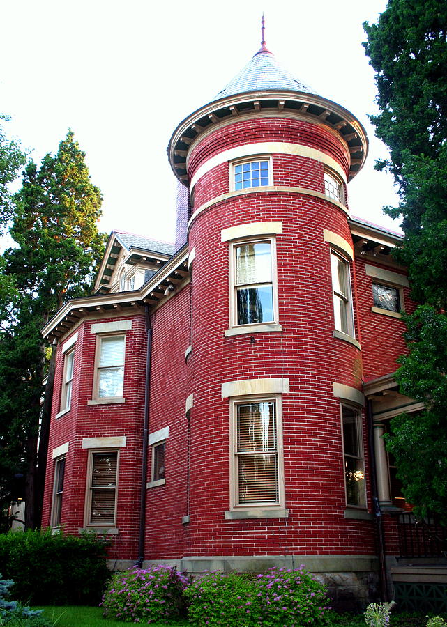 Columbus Photograph - A Brick House with a Turret by Laurel Talabere