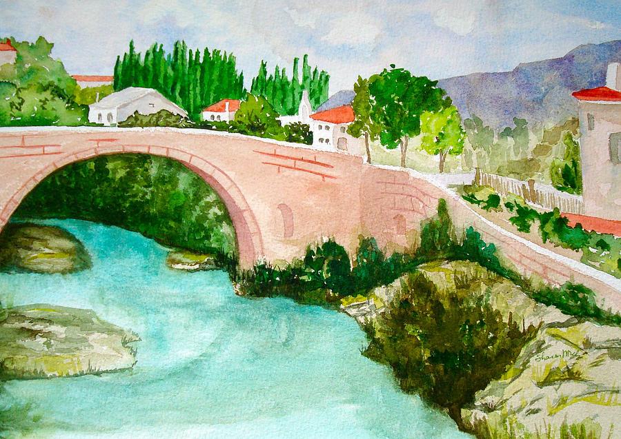 A Bridge in France Painting by Sharon Mick