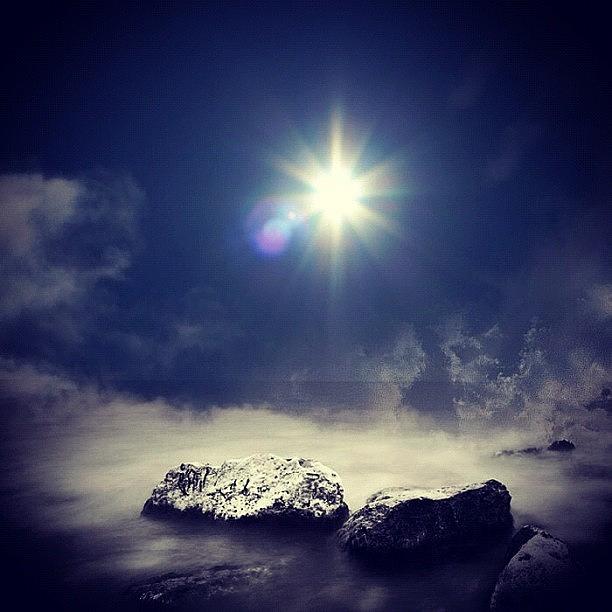 Summer Photograph - A Bright Sun Shinning A Misty Shore by Julianna Rivera-Perruccio
