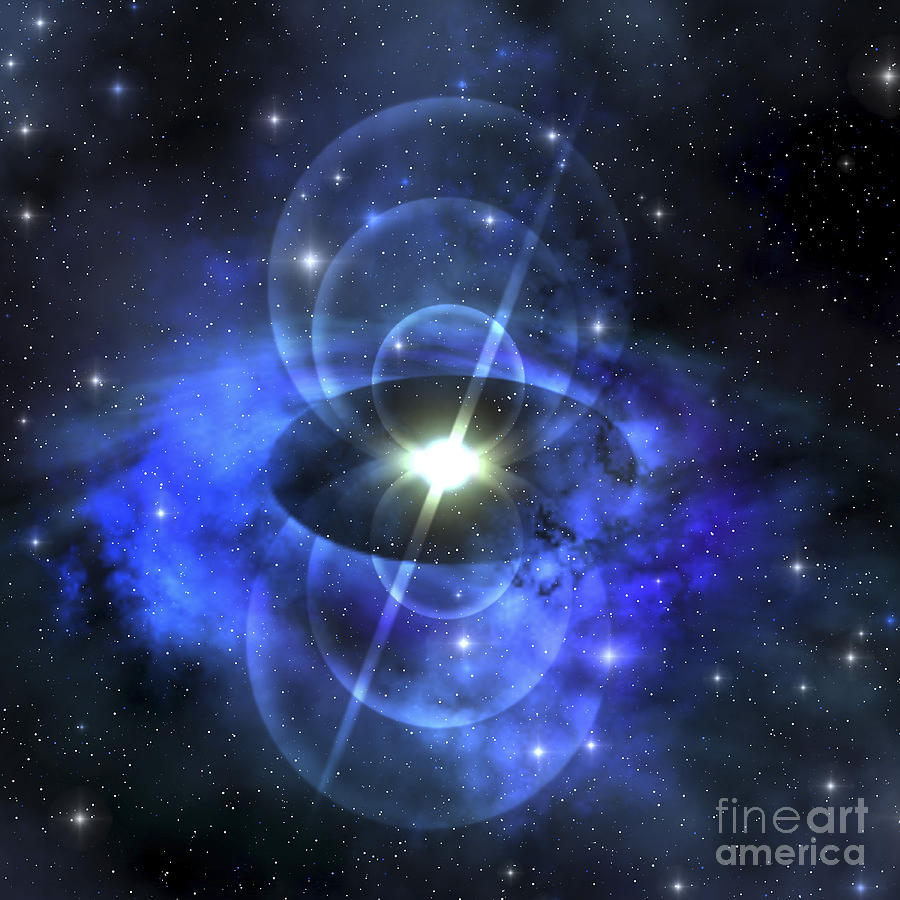 A Brilliant Star Sends Out Magnetic Digital Art by Corey Ford