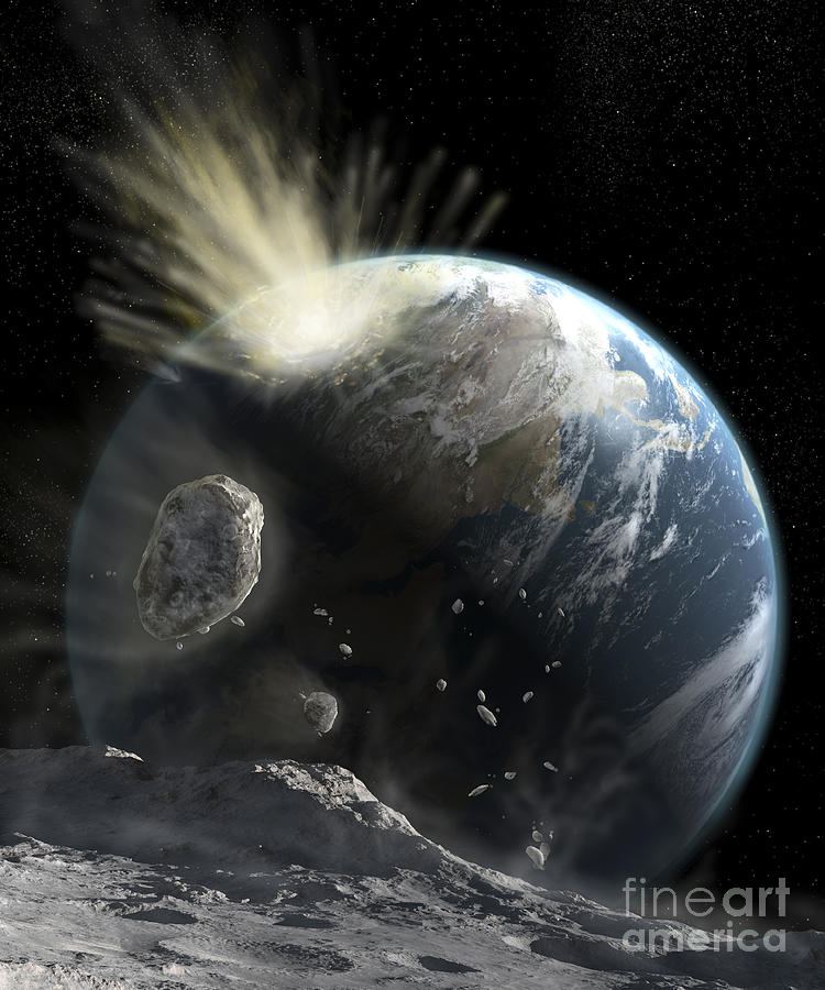 A Catastrophic Comet Impact On Earth Digital Art by Steven Hobbs
