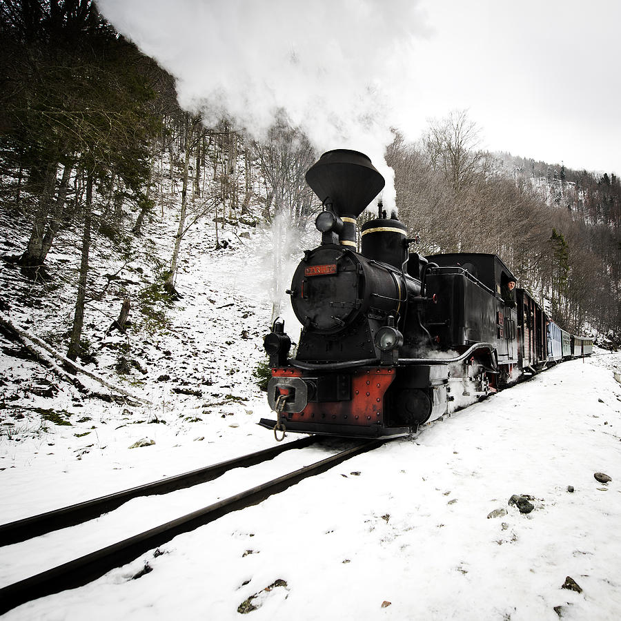 Vintage Photograph - A century train by Ovidiu Bastea