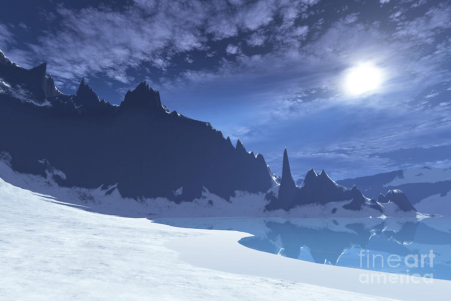 Fantasy Digital Art - A Cold Winter Night On This Beach by Corey Ford