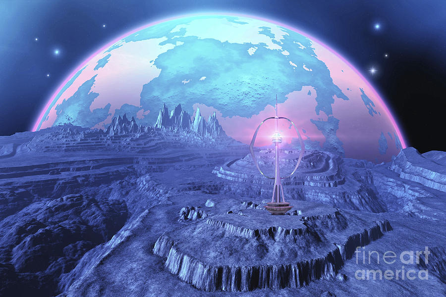 Architecture Digital Art - A Colony On An Alien Moon by Corey Ford