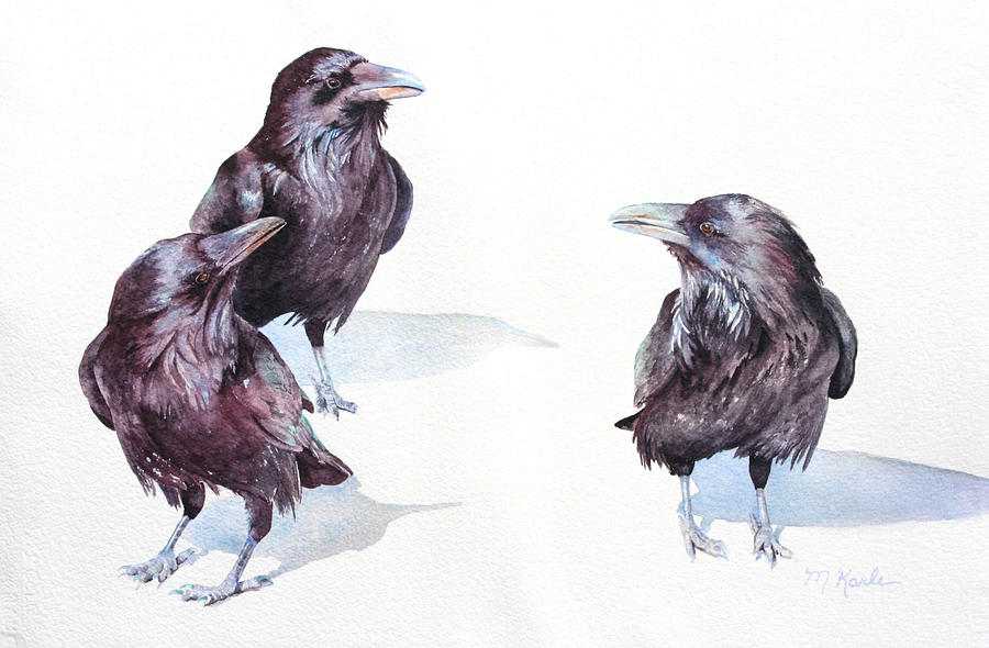 A Conspiracy of Ravens Painting by Marsha Karle