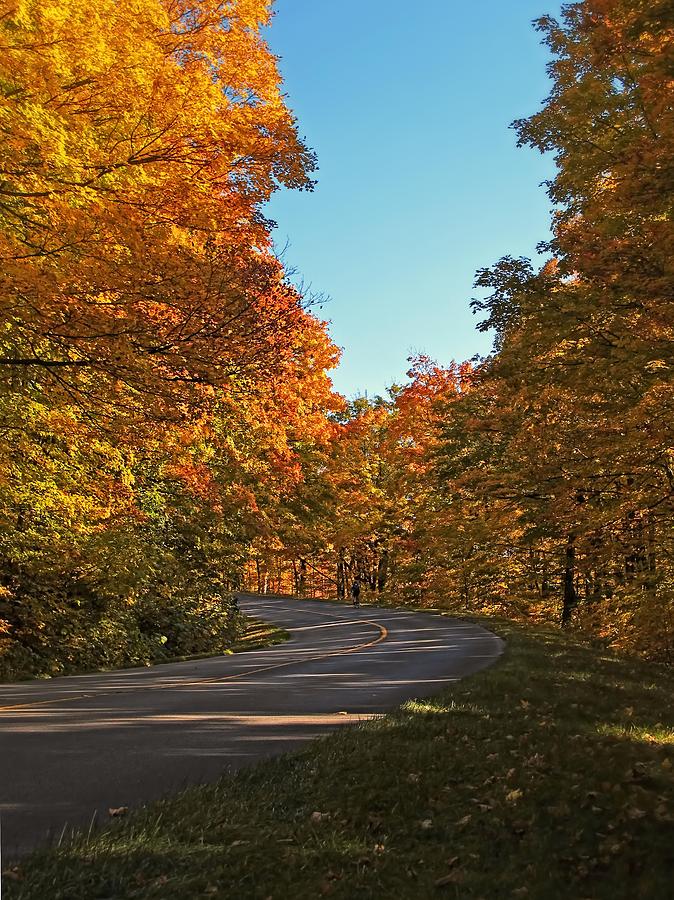 Fall Photograph - A Country Road in a Fall Landscape by Chantal PhotoPix