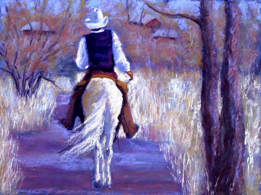 A Cowboy Going Home Painting by Cheryl Whitehall