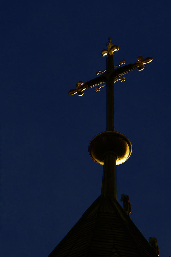 A Cross on St Vitus Cathedral Prague Photograph by Alexandra Till