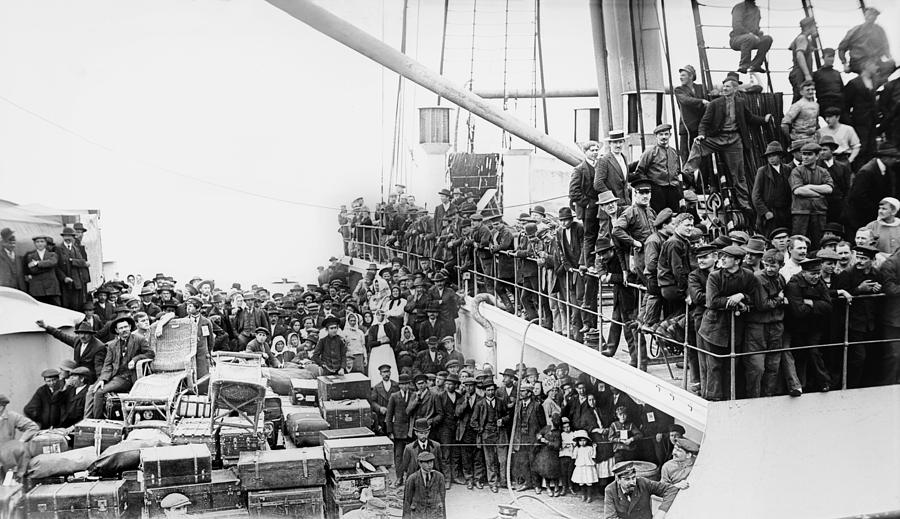 A Crowd Of European Immigrants by Everett