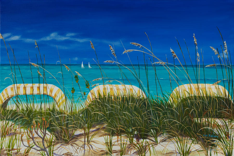 A Day at the Beach Painting by Liz Zahara