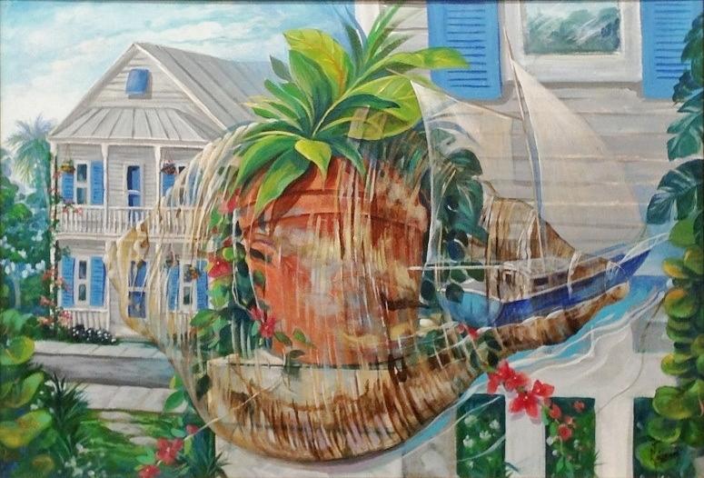 Tropical Painting - A Day in Key West by Jorge Cardenas