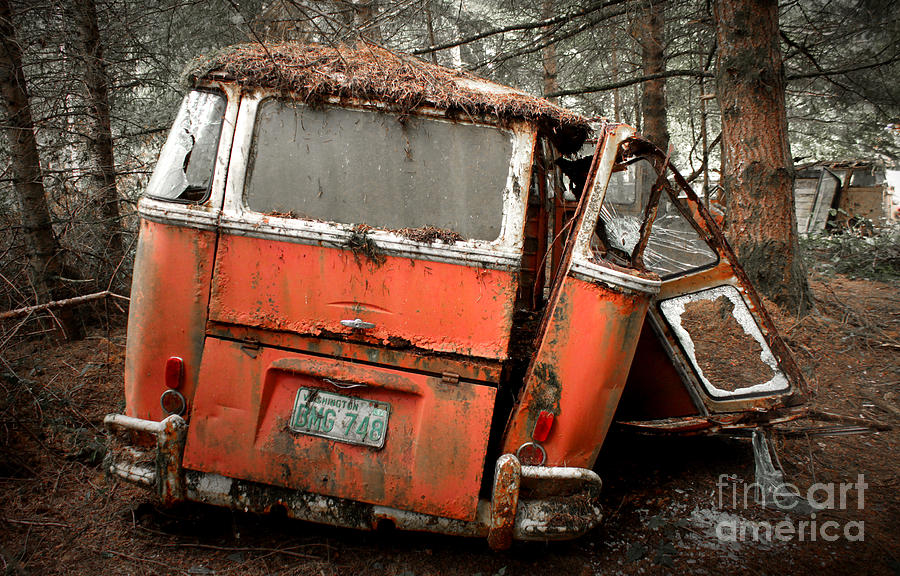 Vw Photograph - A Deluxe 23 Window VW Bus in the Woods by Michael David Sorensen