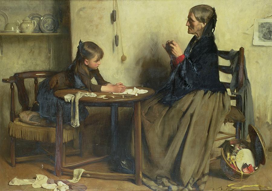 A Difficulty Painting by Arthur Hacker Fine Art America