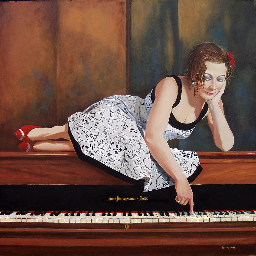 Piano Painting - A Double Sharp Piano Mistress by Jo King