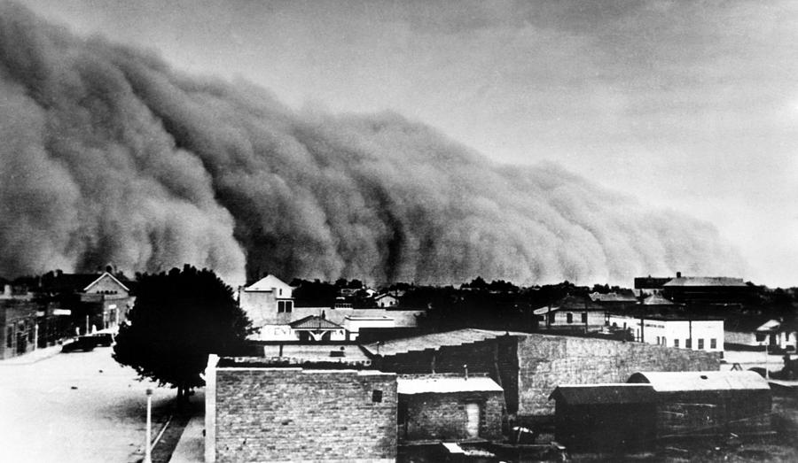 1930s Photograph - A Dust Storm Hits A Southwestern Town by Everett