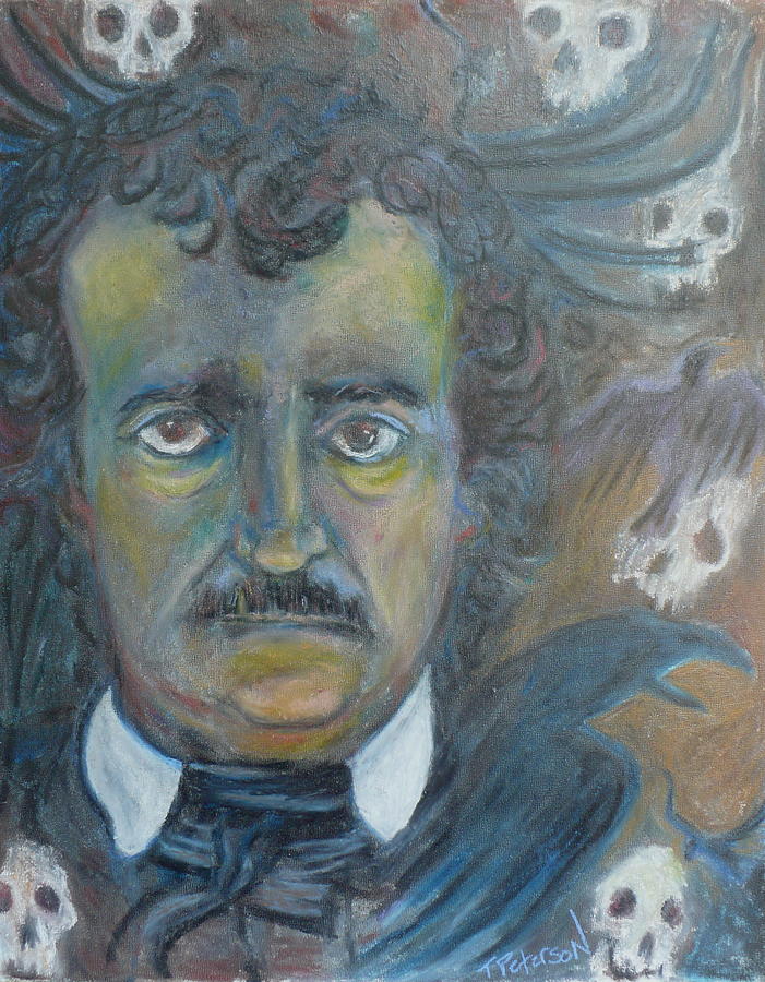 A E Poe out of shadows Painting by Todd  Peterson