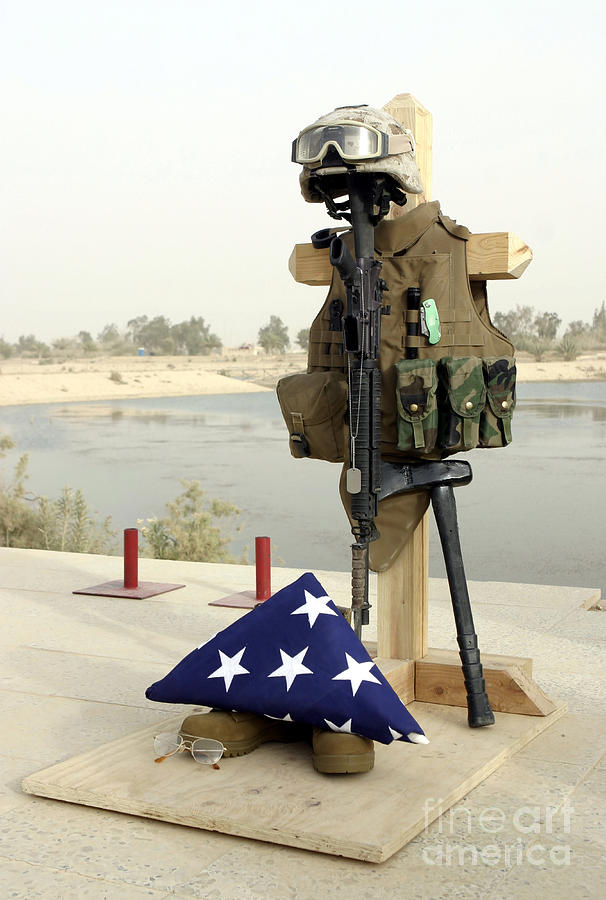 A Fallen Soldiers Gear Display Photograph by Stocktrek Images